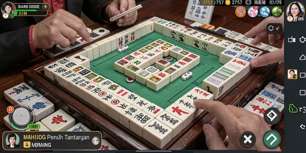 Screenshot gameplay Mahjong 2757 yang menarik dan menantang.