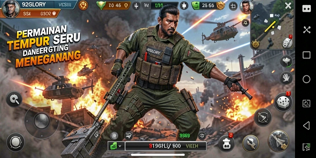 Tampilan gameplay 92GLORY yang mendebarkan dan penuh aksi.