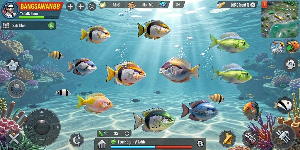 Tampilan gameplay seru dari BANGSAWAN88 dalam aksi Tembak Ikan.