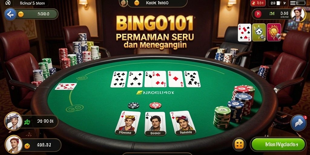 Tampilan permainan Poker yang menarik dan kompetitif di BINGO101.