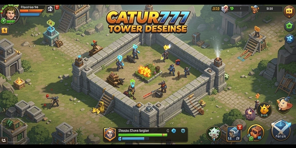 Tampilan gameplay menarik dari <strong>CATUR777</strong> dalam genre Tower Defense.