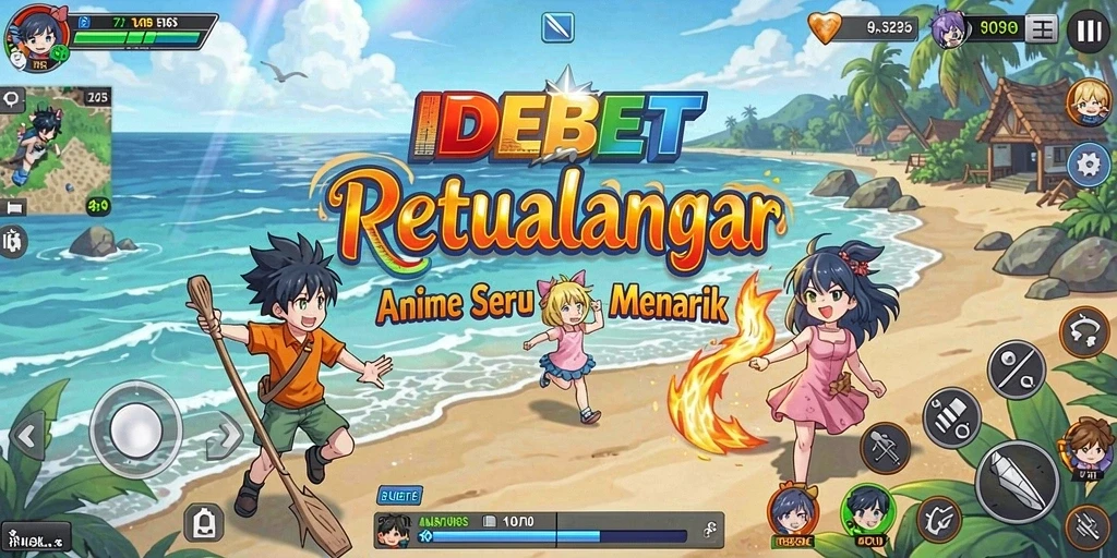 Screenshot IDEBET menampilkan karakter Anime dalam pertempuran seru.