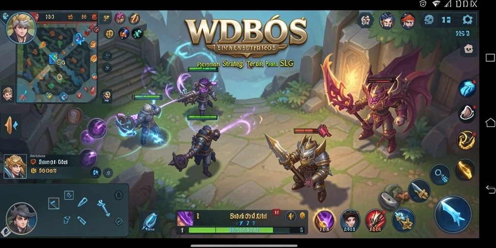 Tangkapan layar game SLG yang menampilkan pertempuran epik.