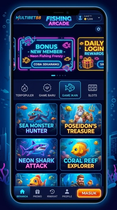 Tampilan utama aplikasi multibet88 yang menarik.